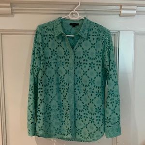J Crew turquoise shirt with cami: size 6